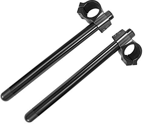 43mm Universal Motorrad Lenker, Clip On Lenker Gabel Aluminium Separate Lenker Set(Schwarz)