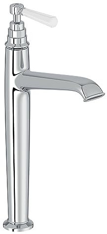 Jacob Delafon E24309-CP Mitigeur lavabo Cléo 1889 haut sans vidage, style rétro poignée céramique, Chrome