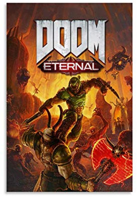 weqwe Game Doom Eternal 1 Poster, dekoratives Gemälde, Leinwand, Wandkunst, Wohnzimmer, Poster, Schlafzimmer, Malerei, 30 x 45 cm