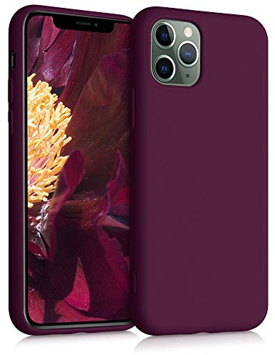 kwmobile Custodia Compatibile con Apple iPhone 11 Pro Cover - Back Case per Smartphone in Silicone TPU - Protezione Gommata - viola bordeaux