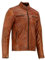 Leatherick Giacca da motociclista in vera pelle dall'aspetto invecchiato marrone chiaro, marrone invecchiato (2XL)