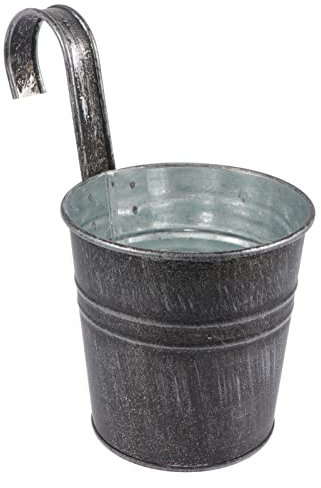 TOPBATHY Pots De Suspendus Seau Décoratif avec Amovible pour Et Plantes Rétro Couleur Gris pour Balcon Jardin Et Intérieur