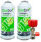 Lot de 2 bouteilles de gaz réfrigérant écologique organique R22, R407, R32, R410A et R290 pour recharge climatisation + clé d'arrêt de perçage 1/2 femelle pour bouteilles Gasica