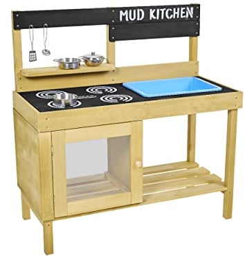 Cocina Exterior de Madera TP con Horno para Niños Incluido con Accesorios de Juegos - Estándar FSC Dim L85 x 39 x H88