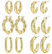 FFWTPY Creolen Set Ohrringe Twisted Huggie Hoops Geometrisch Glänzend Minimalistisch Damen Schmuck Klassisch Elegant