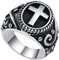 OIDEA Herren Ringe, Männer Vintage Gothic Kreuz Siegelring aus Edelstahl Silber, Ringgröße 71（22.6）