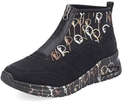 Rieker Damen Low-Top Sneaker M4953, Frauen Halbschuhe, lose Einlage,Sportschuhe,Freizeitschuhe,Turnschuhe,Laufschuhe,schwarz (00),41 EU / 7.5 UK