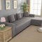 Ejoyous Sofa Überwürfe, Elastische Sofabezüge L Form Stretch Sofabezug Couchbezug Polyester 3+2 Seat Corner Sofa Cover, Home Furniture Protector (Grau)