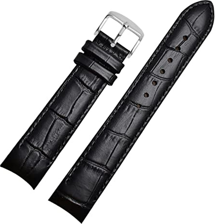 SZCURC Cinturino per orologio con estremità curva Bracciale in vera pelle 20 mm 21 mm 22 mm Cinturino di ricambio elegante e resistente