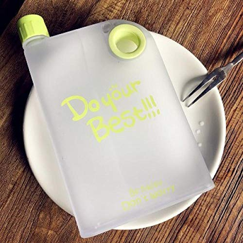 Bottiglia di carta portatile da 380 ml per acqua piatta, bottiglia creativa semplice in plastica smerigliata a tenuta stagna, colore: blu (colore: verde)