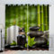 AKATIE Kinderzimmer Vorhänge Zen-Stein Bambus Orchidee Grün Fenstervorhang mit ösen Junge Mädchen Schlafzimmer Wohnzimmer Küche Verdunklungsvorhang 2-Set (150x166 cm)