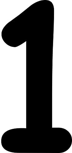 Kleckerliese Zahlen Aufkleber 14 cm Einzel – seidenmatte Ziffern & Rechenzeichen Sticker für Kinderzimmer, Schule & Deko – selbstklebend & wetterfest – 1 – Farbe Schwarz