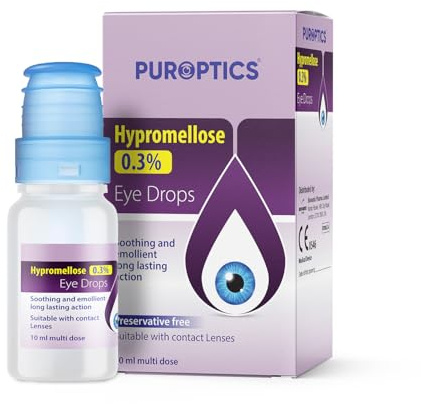 Puroptics HPMC 0.3% Preservative Free Eye Drops for Dry Eyes - Itchy Eye Drops Treatment to Refresh and Relieve Tired & Dry Eyes | Lubricating Eye Drops for Irritated Itchy Dry Eyes (1)