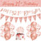 Girls 21ST Birthday Decorations Rose Gold 21ST Rose Gold Birthday Decorations Girls Happy by RichMoho