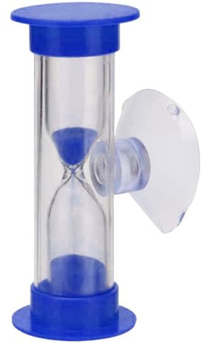 Yokawe Clessidra Clessidra da 2 Minuti con Ventosa, Orologio da Sabbia in plastica infrangibile per lavarsi i Denti, Cucinare, Giochi, Aula Blu