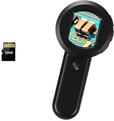 Haztholf Microscopio Digital 100X Piezas Microscopio Con Lupa De Pantalla De 2 Pulgadas Con Luz ( y UV) Compatible Con