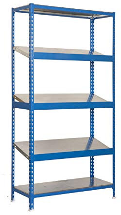 PROREGAL Schrägbodenregal DOWA | Stecksystem | HxBxT 200x100x50cm | Fachlast 200kg | Blau | Fachbodenregal Lagerregal Boxregal