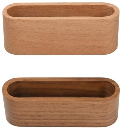 Ehuihuan 2 Stück Holz-Display Visitenkartenständer, Büro Visitenkartenhalter Tischplatte, Holz Visitenkartenständer Set für Büro