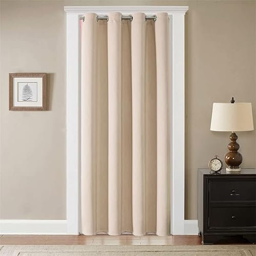 GYROHOME Rideaux occultants à œillets, Doux et durables, Panneau Simple, pour Salon et Chambre à Coucher, 117 x 183 cm, Beige