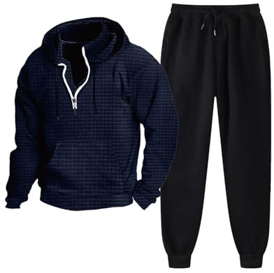 hehiy Trainingsanzug Herren I Schlichter & Bequemer Jogginganzug Herren I Jacken- & Ärmelabschlüsse mit elastischem Binding Winter Jogginganzug Herren Trainingsanzug FußBall Vereine