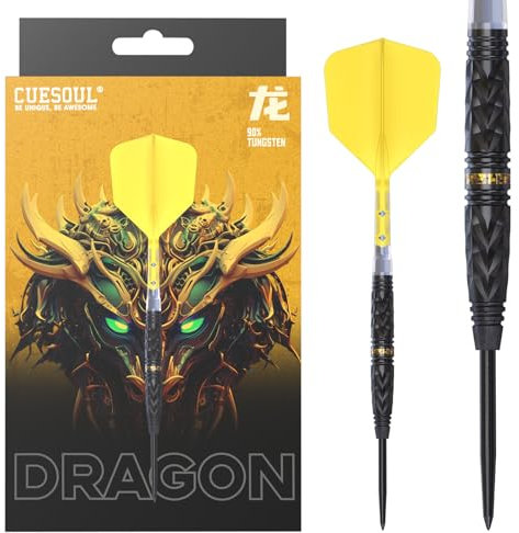 CUESOUL Chinese Zodiac Dragon 23g Steel Tip 90% Wolfram Dart-Set mit Titanbeschichtung und integriertem ROST T19 Flight