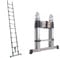 Telescopic Ladder Extendable Step Ladder Folding Multi Purpose Extension Ladders Portable A-Frame Stronger then Aluminum 3.8m/12.5 ft（6.2FT+6.2FT)