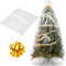 Boao 1 Set Weihnachtsbaum-Entfernungsbeutel, Aufbewahrungstasche für Weihnachtsbaum und goldene Schleife, Entsorgungsbeutel für die Aufbewahrung des Weihnachtsbaums (3,6 x 1,8 m, transparente Tasche)