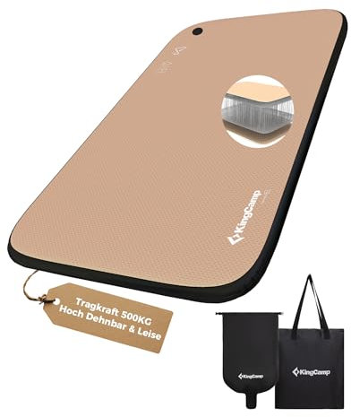 KingCamp Isomatte Camping 500KG Belastbar Aufblasbare Matratze 110cm Erweitern Hohe Elastizität Gymnastikmatte Stummschalten Bequem Luftmatratze für Outdoor Camping/Tumbling/Yoga//Fitness