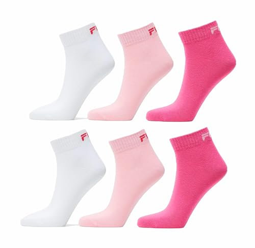 Fila Calze Sportive per Uomo (pacco da 6) (IT, Numero, 35, 38, Regular, Regular, F9300 806 PINK)