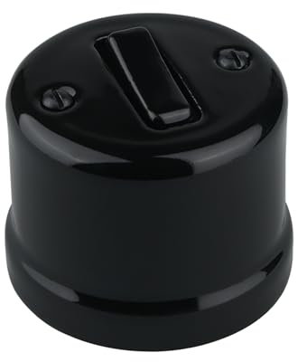 LaMorell LightDesign - Interrupteur simple en porcelaine noire ø65 mm