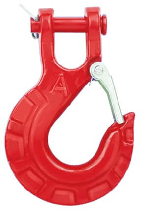 ZPFDSG Wirbellasthaken 35000Lbs/16T Winde Kabel Haken Gabelkopf Rigging Schlepptau Anhänger & Latch for Boot/LKW/RV Frühling-geladen 4x4 Zubehör(Red)