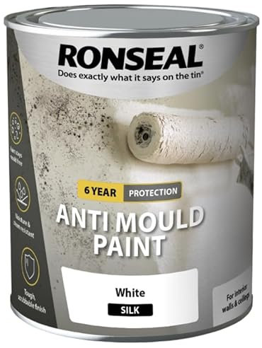 One Coat Damp Seal White Silk 750ml – 6 Year Protection – Damp Proof Paint & Mould Protection – Anti Mould Paint for Bathroom & Interior Walls – White Sealant to Cover Damp Stains