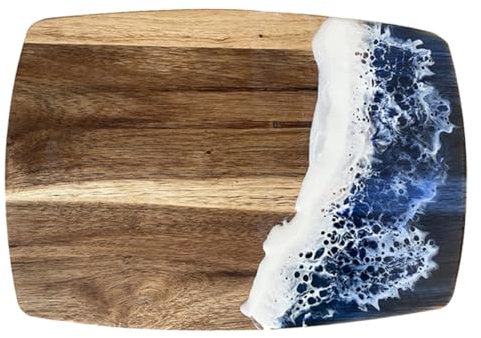 KOCKSHION Holz Schneidebrett aus Epoxidharz Einzigartiges Design für Gemüse Obst Robust und Leicht zu Reinigen für Küche Restaurant und Hotel