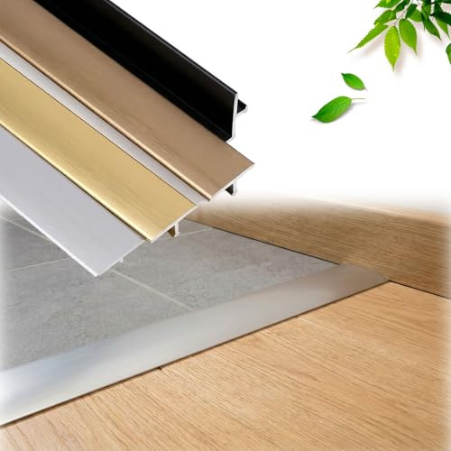 Barre De Seuil De Sol En Aluminium 3 Pièces Profil De Transition Sans Couture En T, Barre De Raccordement Anti-corrosion, Imperméable Facile À Maintenir Pour Carreaux Bois(Champagne,3pcs*90 * 2cm)