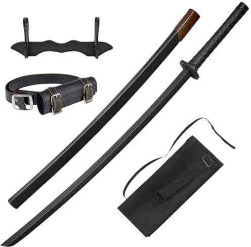 57 SPECIAL REPLICAS Bokken Katana 102 cm en Polypropylène - Sabre d'Entraînement Arts Martiaux avec Fourreau & Ceinture - Accessoire Kendo Aïkido Iaïdo avec Support & Sac, GXSW-06