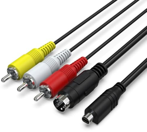 AV-Kabel für Sony Handycam, 10-Pin auf S-Video & 3x Cinch RCA, 1,5 m | Ersatz für VMC-15FS/VMC-30FS, kompatibel mit DCR-SR90, HDR-CX7, HDR-FX7, DCR-DVD/HC/PC Serie
