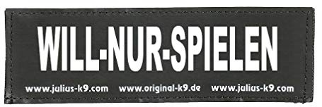 Julius-K9 Original Interchangeable Patch, Large, Black, Will-Nur-Spielen