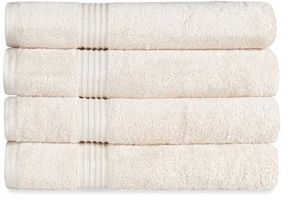 Superior - Badehandtuchset, Baumwolle, elfenbeinfarben, 4-teilig