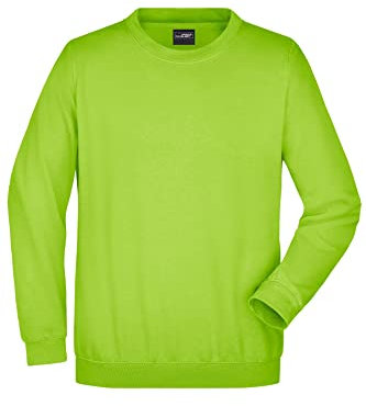 James & Nicholson Sweatshirt Rundhals - Klassischer Sweatpullover für Freizeit und Beruf | Farbe: lime-green | Grösse: 3XL