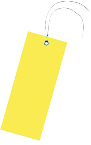 200 gelbe Hängeetiketten - Warenanhänger: Drahtanhänger aus Kunststoff mit Draht - 60x140mm - Farbe wählbar - Staffelpreise für Businesskunden ab 3, 6 oder 11 Verpackungseinheiten (VE)
