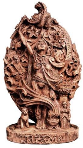 Dryad Design Göttin Aradia Statue 35,6 cm – Königin der Hexen Home Altar Decor (Holz-Finish)