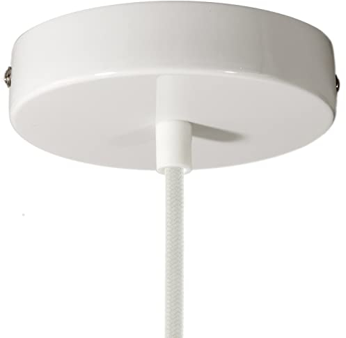 creative cables - Zylindrischer Lampenbaldachin Kit aus Metall - Zylindrisch, Glänzend weiß