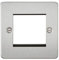 Knightsbridge FP2GBC Flat Plate Modular Faceplate, Brushed Chrome, 2G