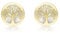Carissima Orecchini a lobo Albero della Vita con madreperla 8 mm da donna in oro giallo 9 ct
