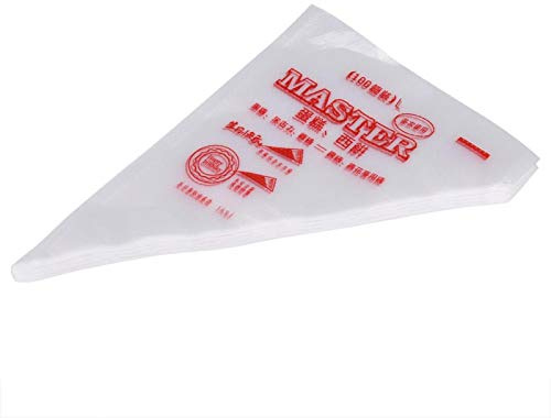 100 Sacs à Passepoil Poches à douilles Sacs de Glaçage en Plastique de Qualité Alimentaire Réutilisables Anti-glisse Sacs de Pâtisserie Extra Epais Kits pour Décoration de Gâteaux Crème(L)