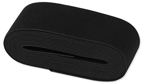 Gummiband - Gummilitze | 2,5 Meter Gesamtlänge | 4 cm Breite | in Schwarz oder Weiß (Schwarz)