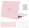 MOSISO Compatible with MacBook Pro 13 inch Case M2 M1 2025 2024-2016 A2338 A2289 A2251 A2159 A1989 A1706 A1708, Plastic Hard Shell Cover &Keyboard Skin&Screen Film&Pouch, Rose Quartz
