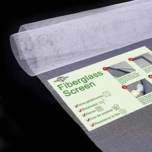 Loboo Idea Moustiquaire en fibre de verre remplaçable pour porte, fenêtre et mur de cour - 100 x 300 cm - Blanche