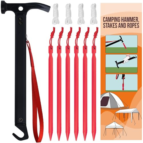 Eurmax USA Wandern Camping Hammer Aluminium mit Haken, leicht, multifunktional, Zelthammer, Pfahl für Outdoor (türkis)