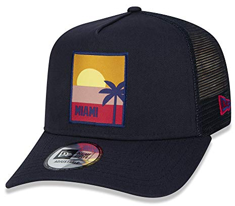 New Era Miami Patch A-Frame Adjustable Trucker Cap - One-Size